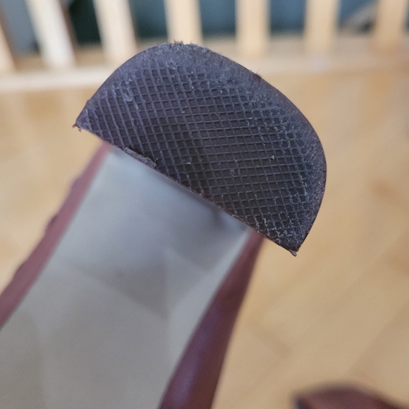 Open Toe Heels Dark Brown Leather with Chunky block heel size 8.5 - Picture 9 of 11